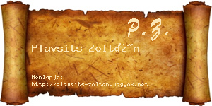 Plavsits Zoltán névjegykártya
